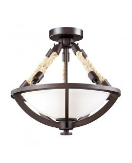 Elk   63011-2 Natural Rope Semi Flush Mount Ceiling Fixture